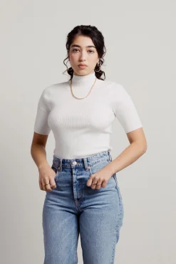 Tobi Rivera Mock Neck Top - Ivory
