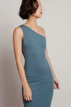 Tobi Riviera One Shoulder High Slit Midi Dress -