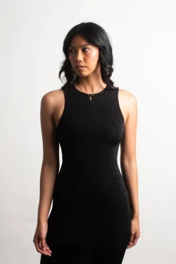 Tobi Rizalynn Slit Lace Up Maxi Dress