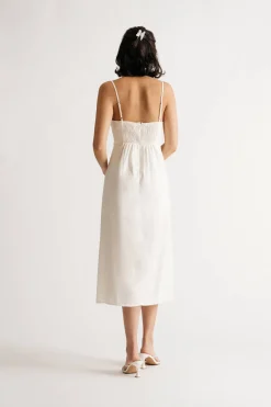 Tobi Rosalie Linen Front Tie Midi Dress