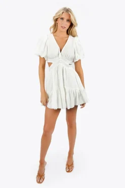 Tobi Roselle Cutout Deep V Mini Dress -