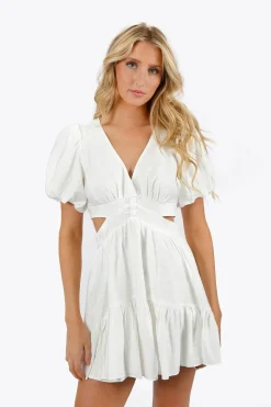 Tobi Roselle Cutout Deep V Mini Dress -