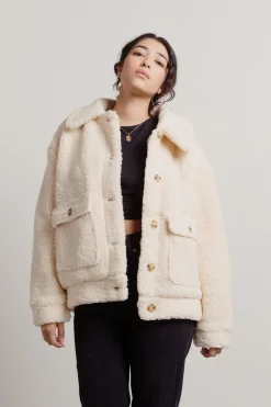 Tobi Rowan Sherpa Jacket - Ivory