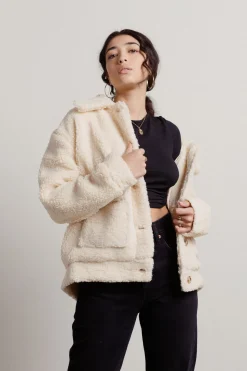 Tobi Rowan Sherpa Jacket - Ivory