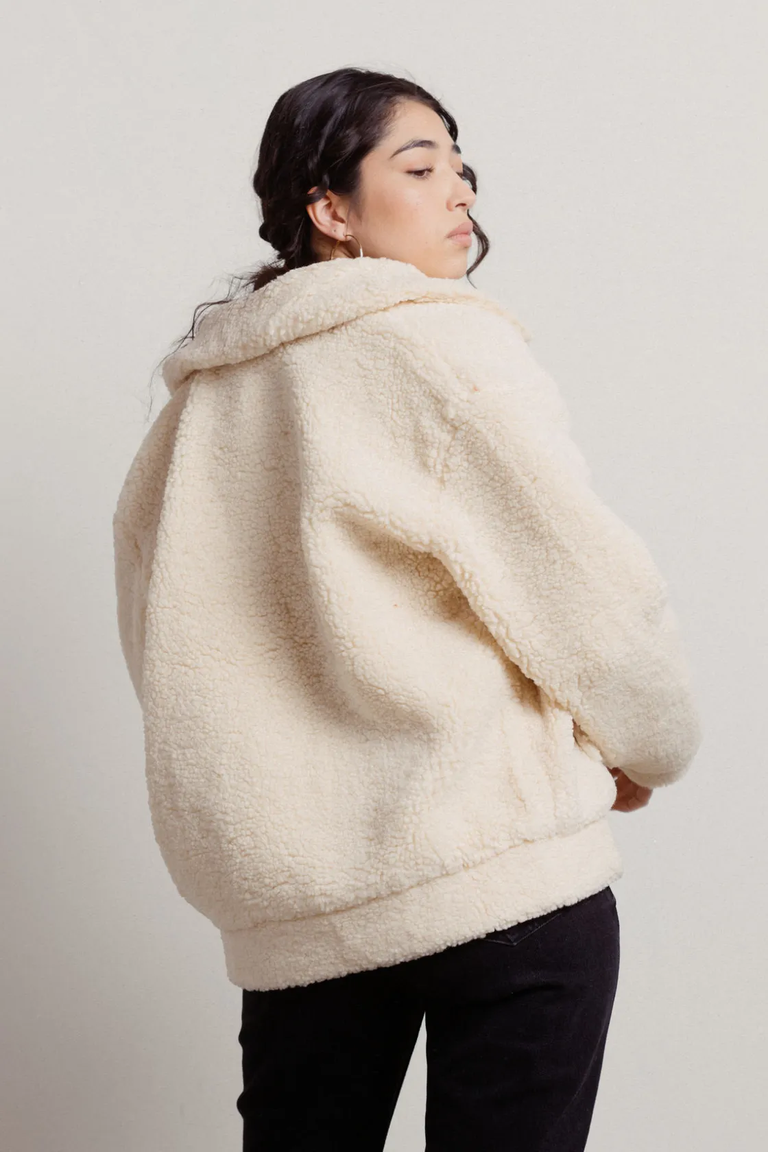 Tobi Rowan Sherpa Jacket - Ivory