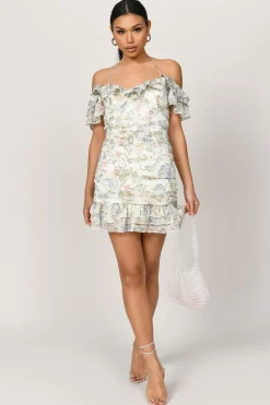 Tobi Rowena Floral Cold Shoulder Mini Dress -