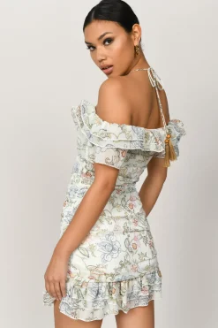 Tobi Rowena Floral Cold Shoulder Mini Dress -