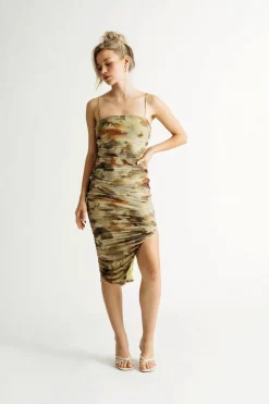 Tobi Royce Slit Bodycon Midi Dress -