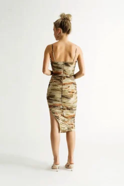 Tobi Royce Slit Bodycon Midi Dress -