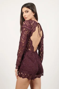Tobi Ruby Plunging Romper - Grey