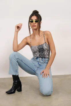 Tobi Run Through Snake Print Bodysuit -