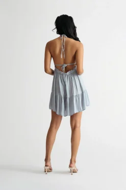 Tobi Sadie White Halter Skater Mini Dress