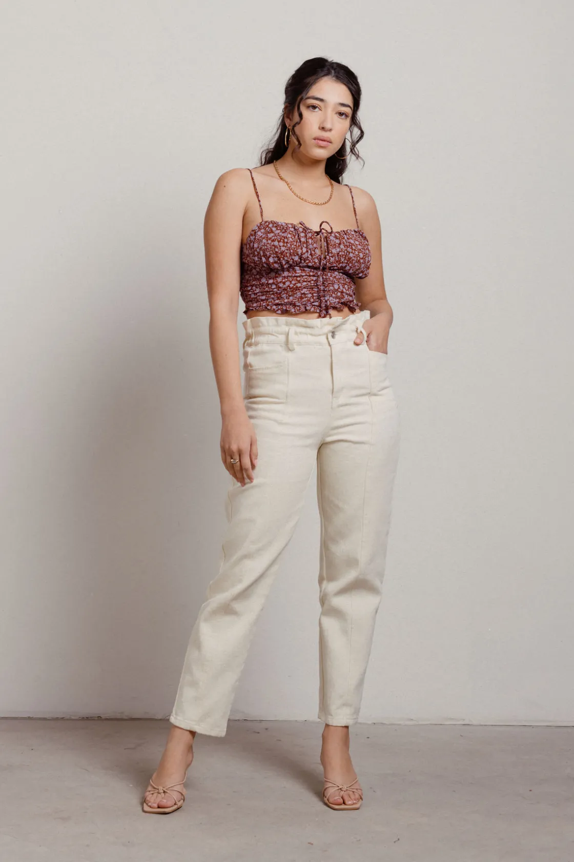 Tobi Sahana Crop Top - Burgundy