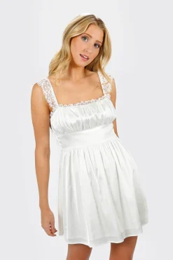 Tobi Saige Ruffle Ruched Mini Dress -