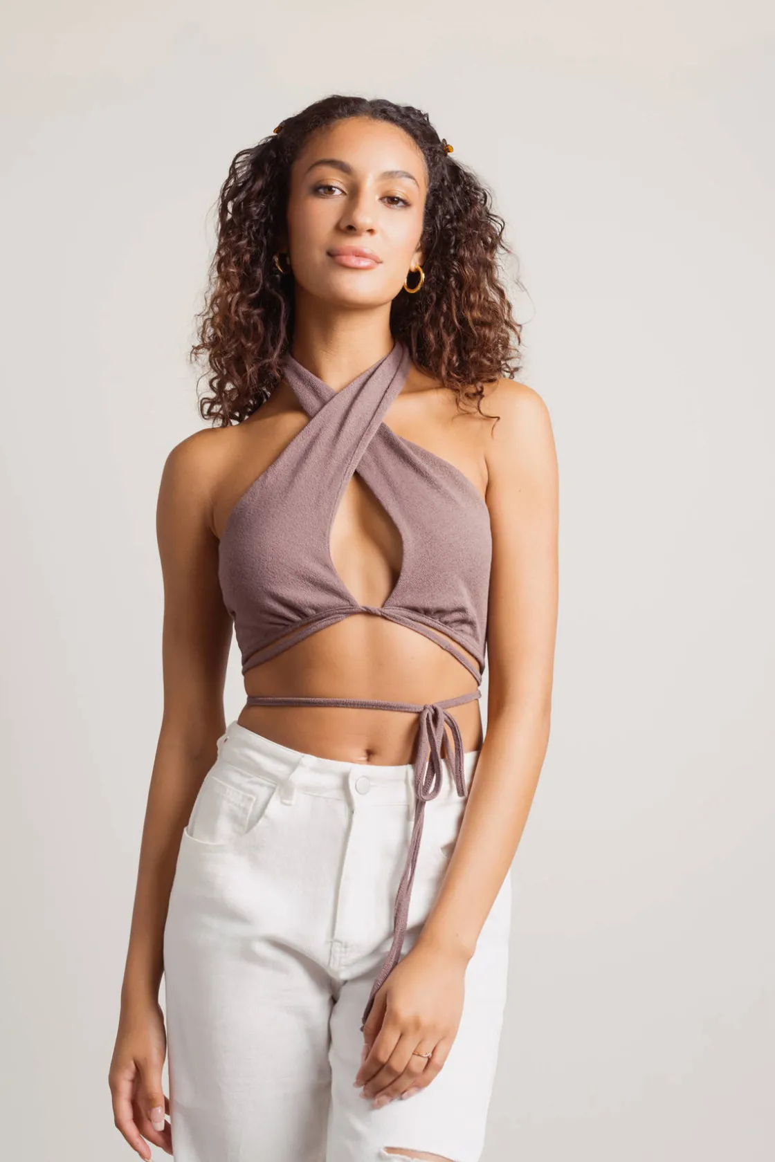 Tobi Sami Crop Top - Brown