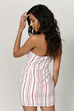 Tobi Sarah Stripe Strapless Mini Dress -