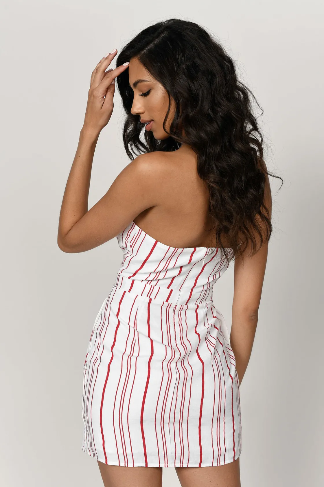Tobi Sarah Stripe Strapless Mini Dress -