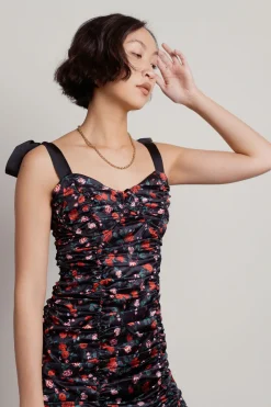 Tobi Savannah Floral Ruched Mini Dress -