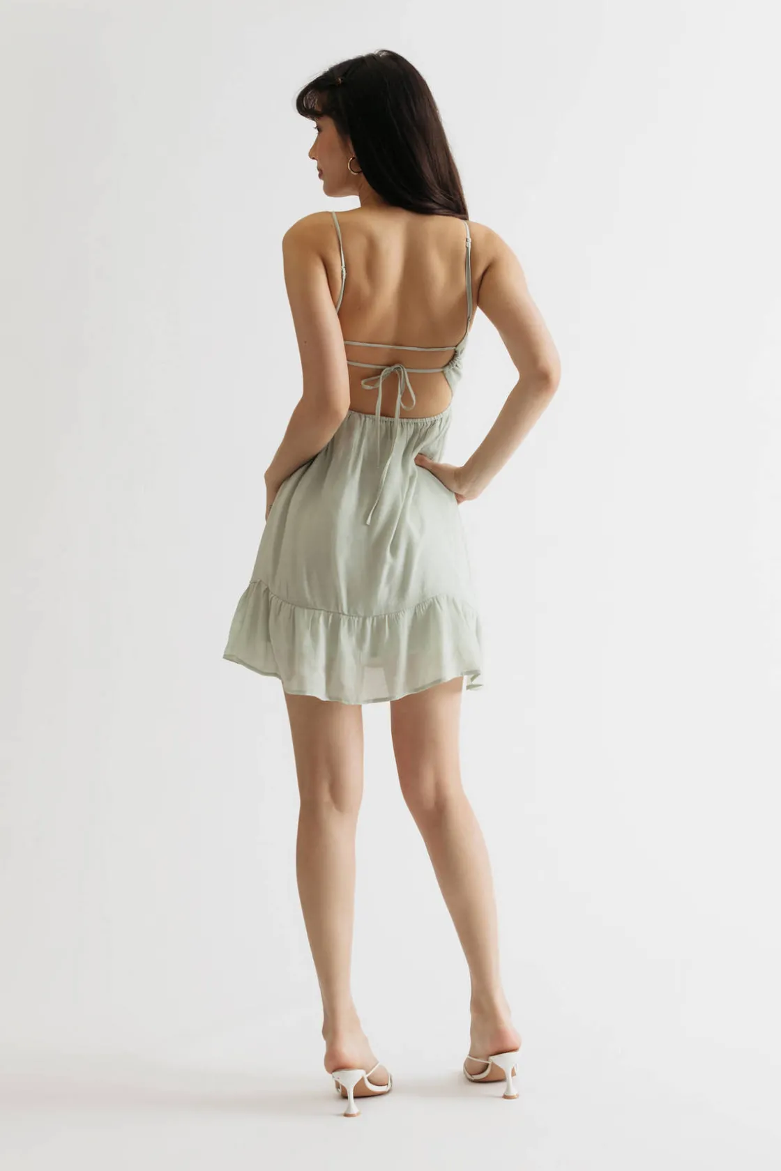 Tobi Scarlette Blue Tiered Skater Dress