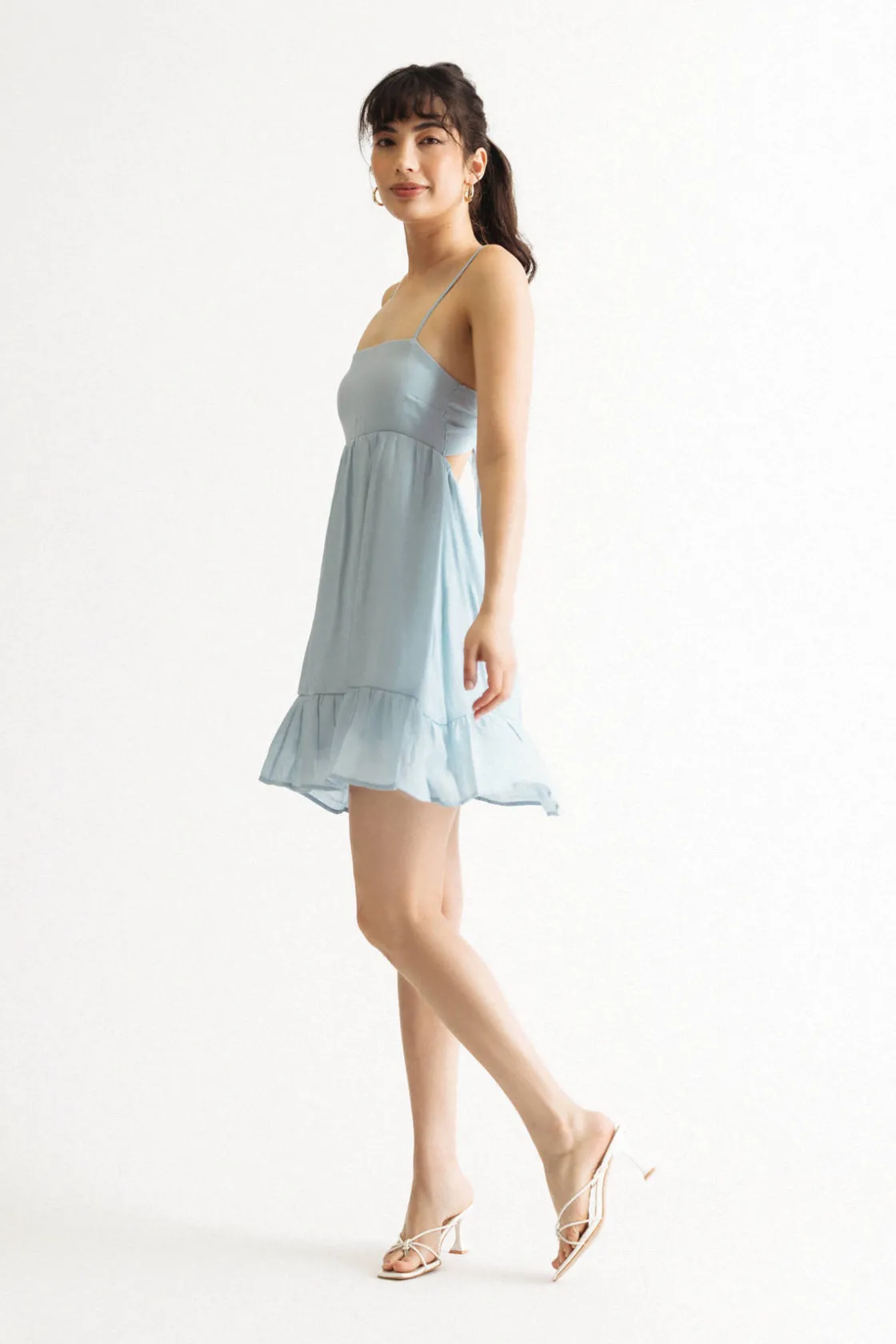 Tobi Scarlette Blue Tiered Skater Dress