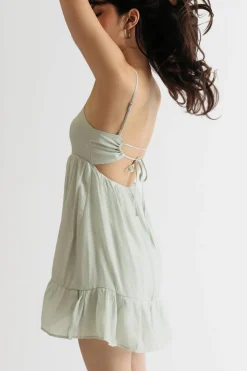 Tobi Scarlette Blue Tiered Skater Dress