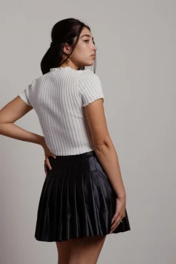 Tobi School Girl Tennis Mini Skirt - Brown