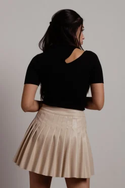 Tobi School Girl Tennis Mini Skirt - Brown