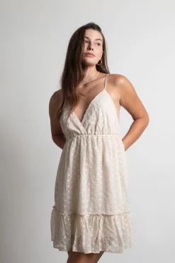 Tobi See The Sun Embroidered Floral Tiered Mini Dress -