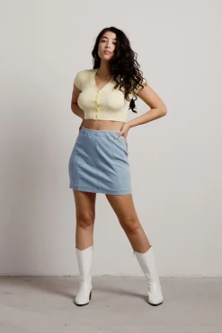 Tobi See Through You Crop Top - Yellow
