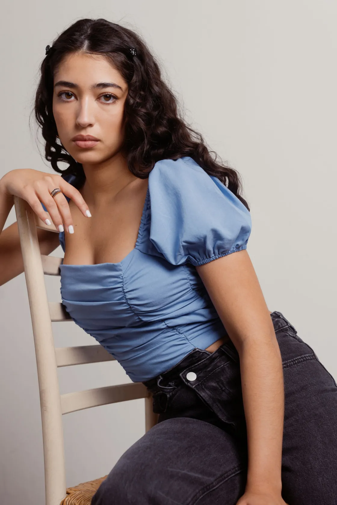Tobi See You There Crop Top - Blue