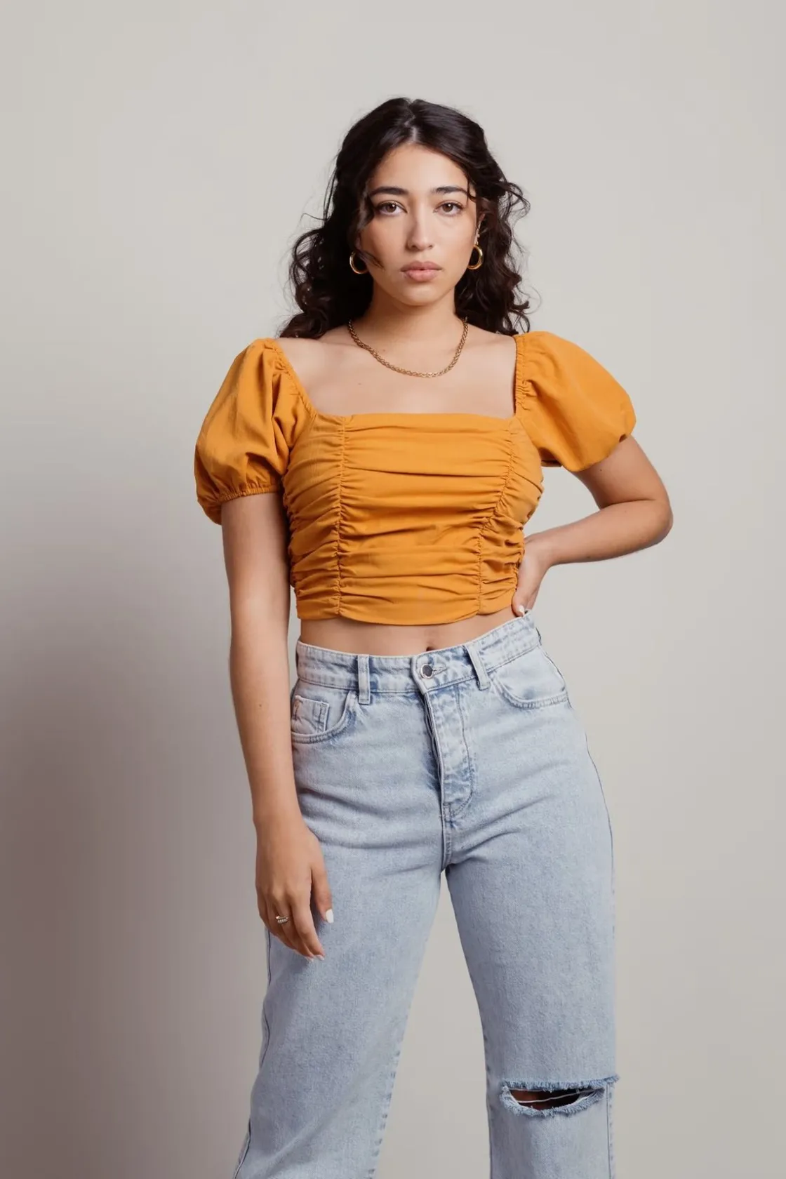 Tobi See You There Crop Top - Blue