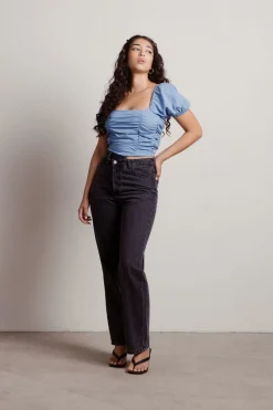 Tobi See You There Crop Top - Blue