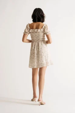 Tobi Selina Smocked Floral Mini Dress -