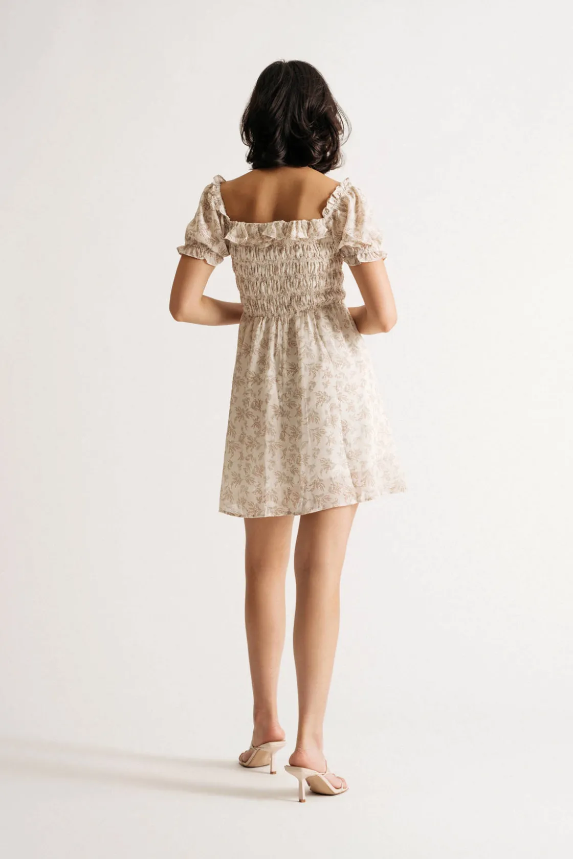 Tobi Selina Smocked Floral Mini Dress -