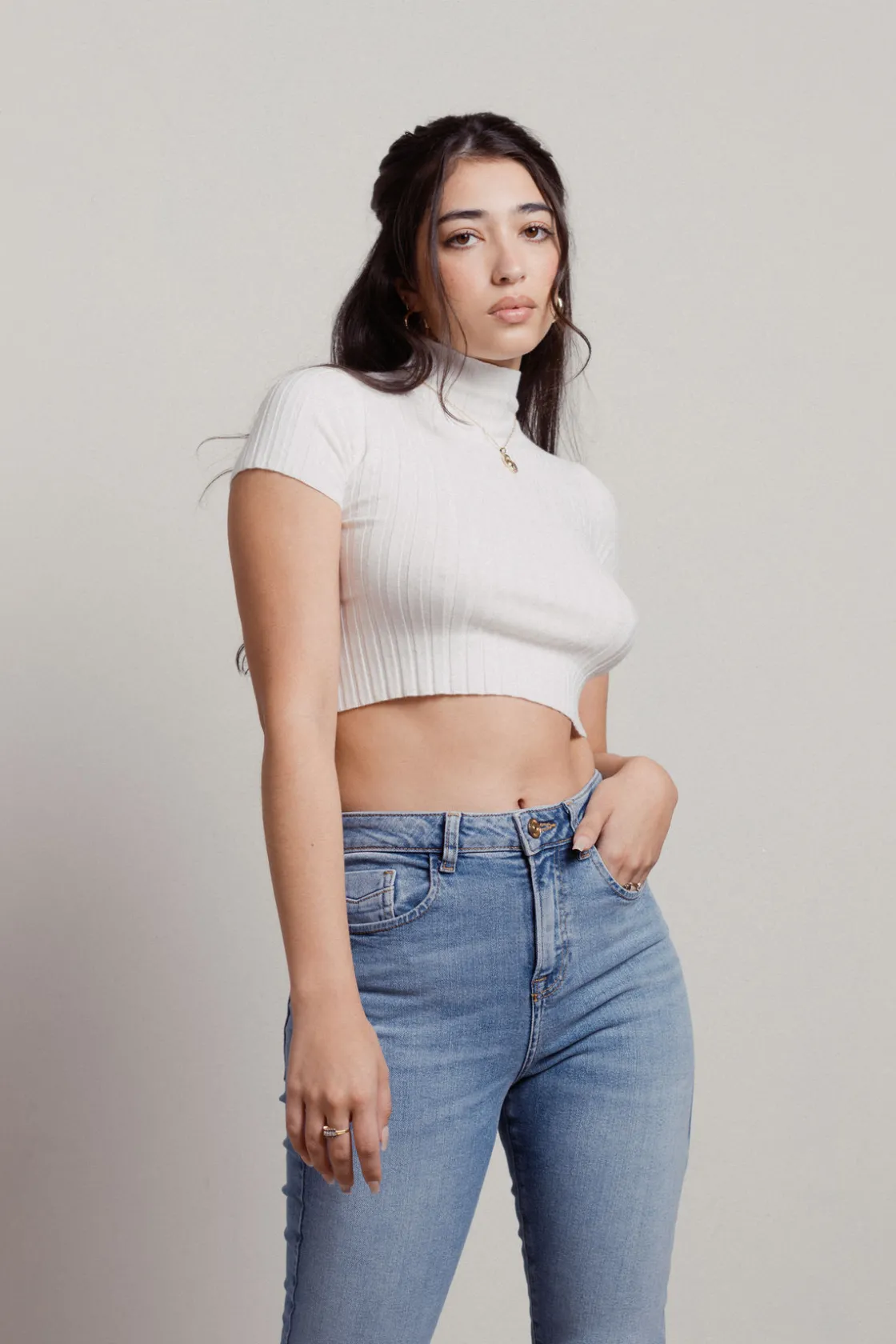 Tobi Selma Crop Top - Mocha