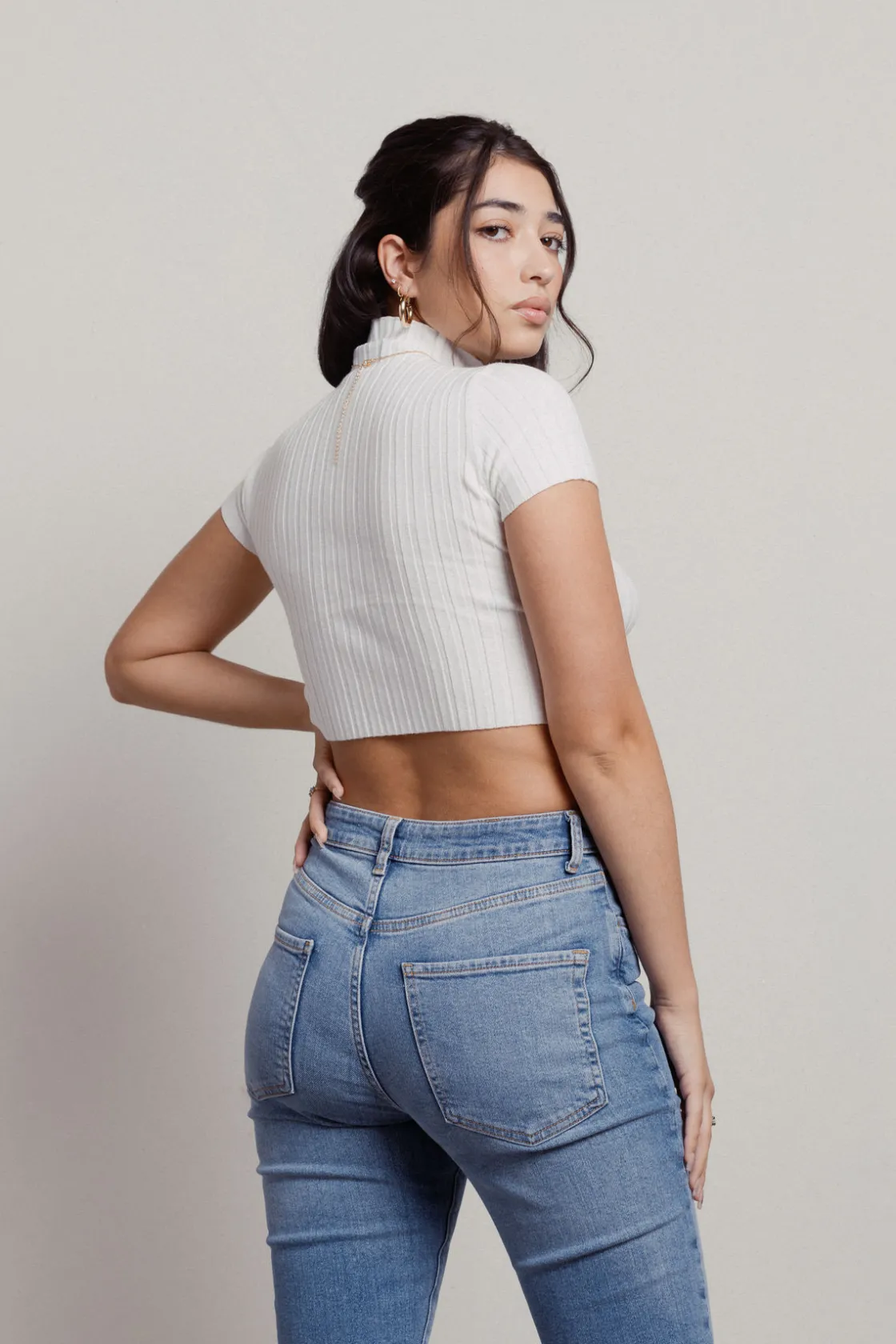 Tobi Selma Crop Top - Mocha