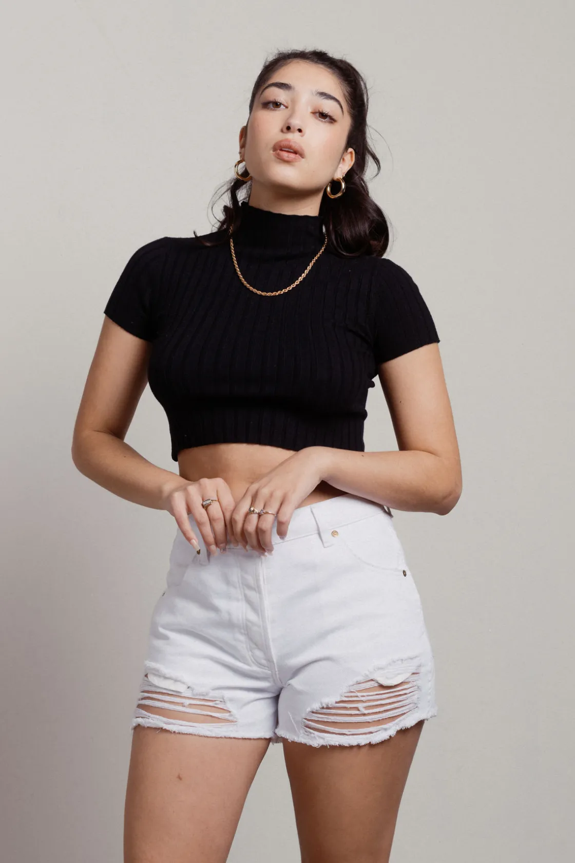 Tobi Selma Crop Top - Mocha