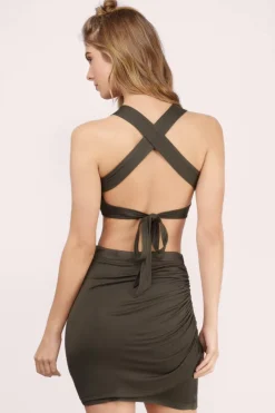 Tobi Sent From Heaven Cross Halter Mini Dress -