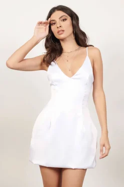 Tobi Serena Satin A-line Mini Dress - Blush