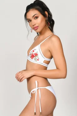 Tobi Serenity Embroidered Bikini Bottom - Silver Mint