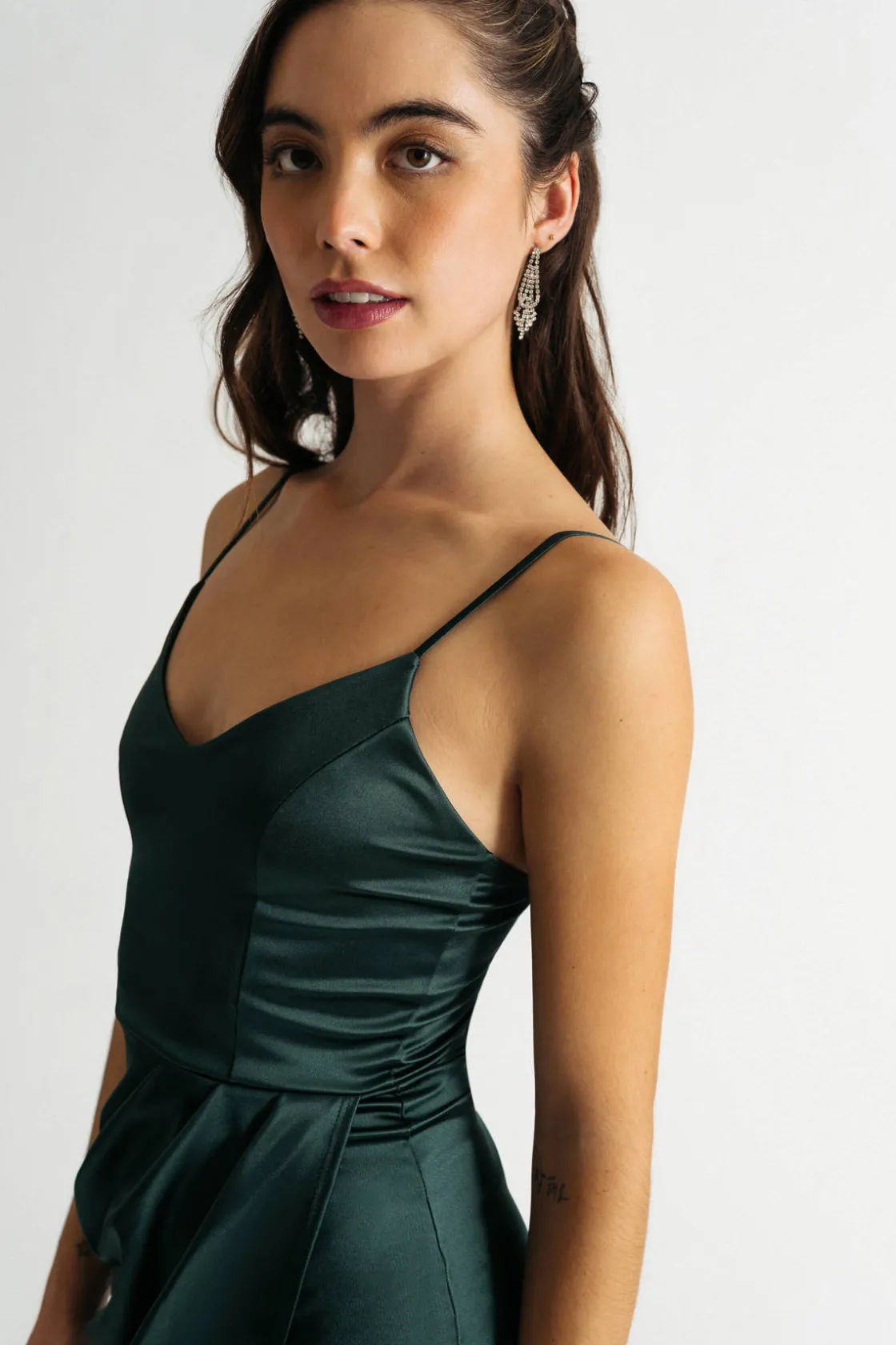 Tobi Serina Satin Surplice Mini Dress