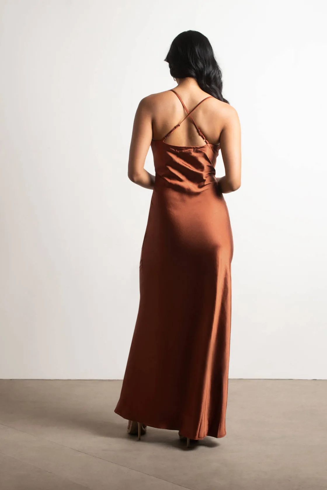 Tobi Set The Bar Satin Cami Maxi Dress - Light Gold