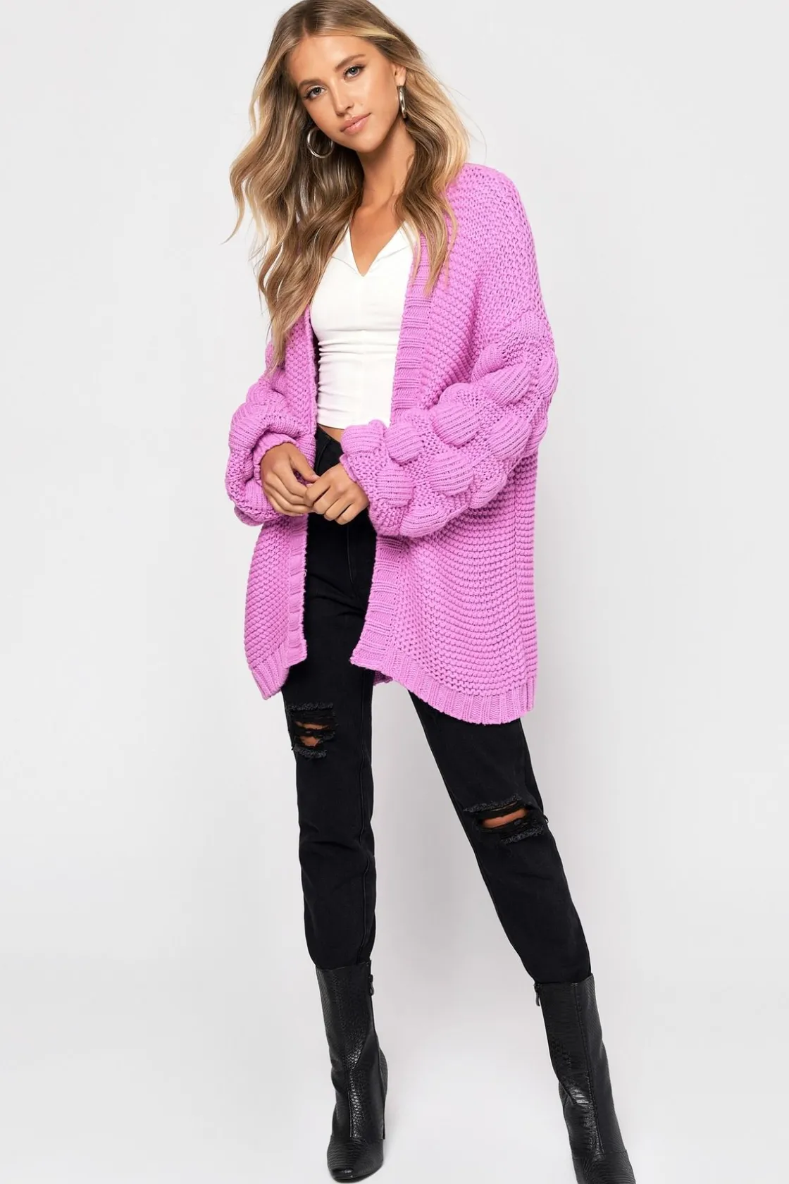 Tobi Shannon Oversized Cardigan - Pink