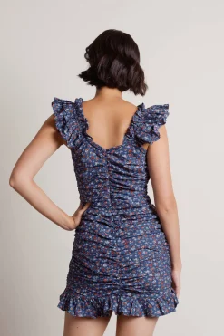 Tobi Shelby Floral Ruched Mini Dress -
