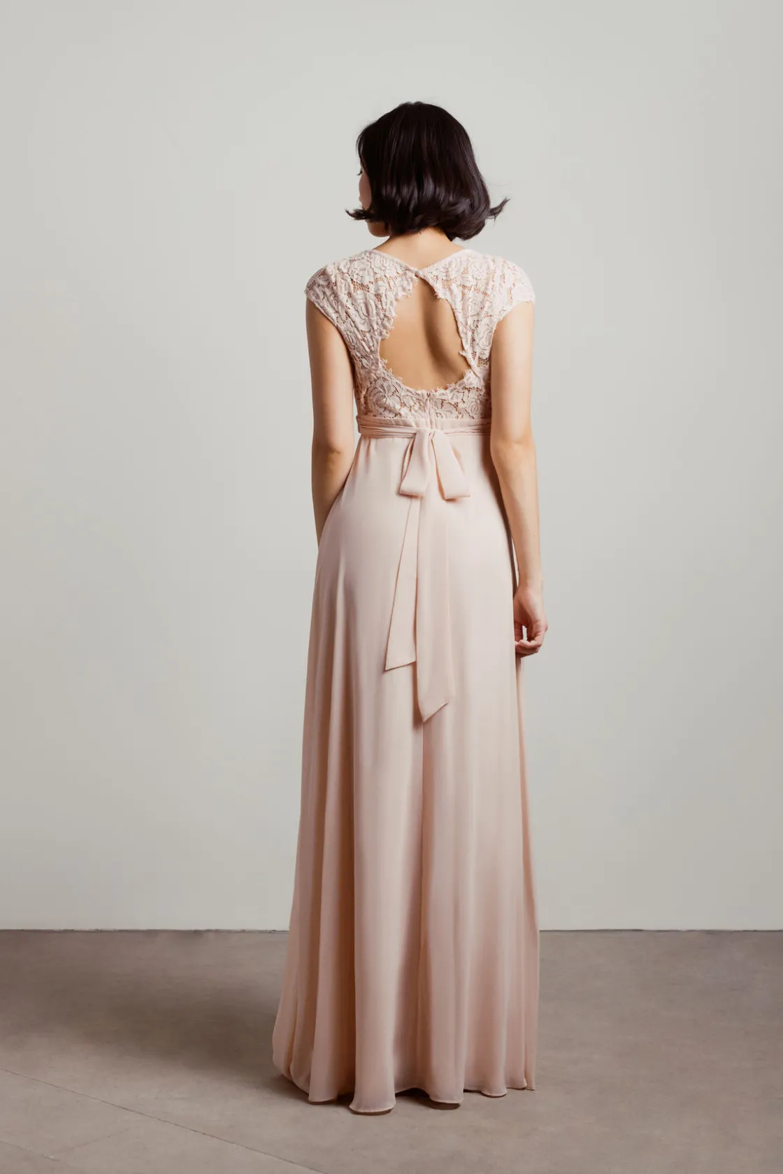 Tobi Shellie Sweetheart Open Back Maxi Dress - Blush