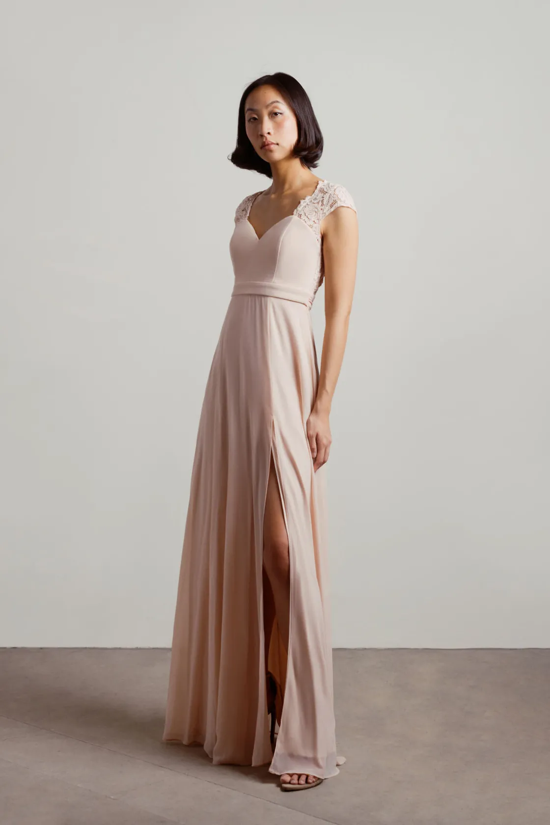 Tobi Shellie Sweetheart Open Back Maxi Dress - Blush