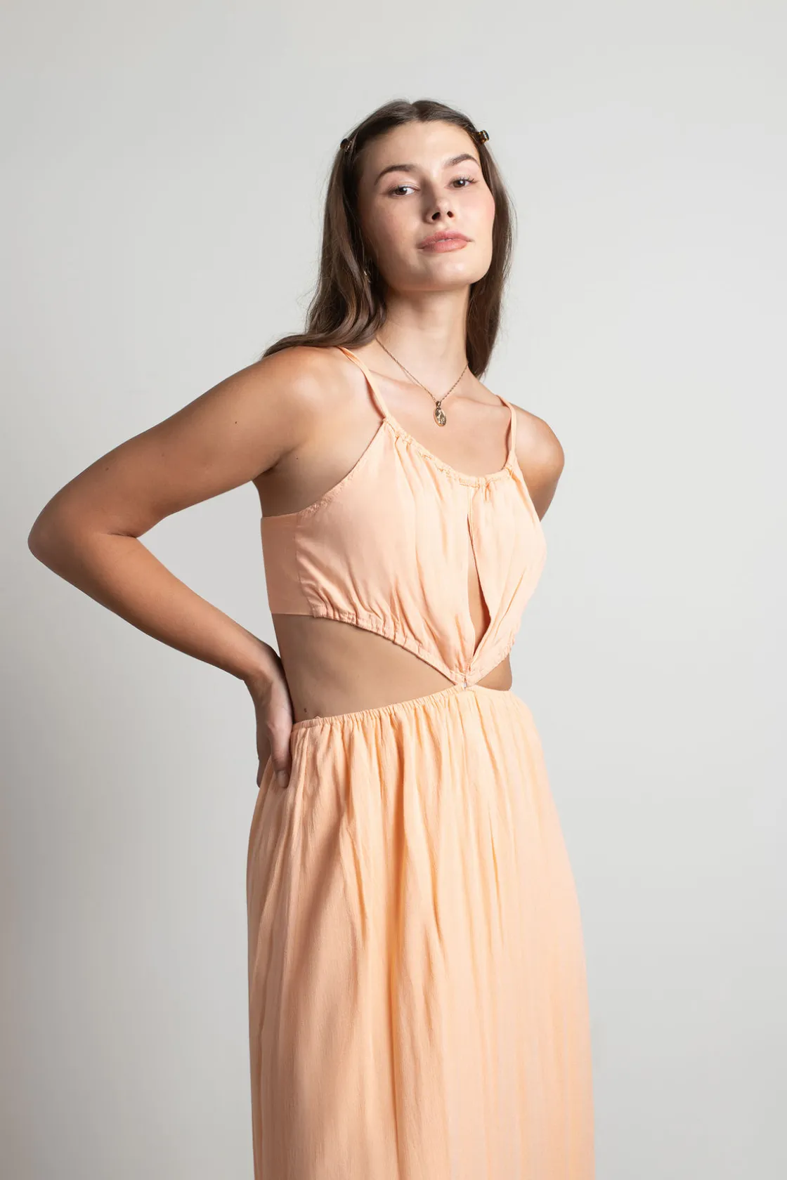 Tobi Sherbert Summer Cutout Tiered Maxi Dress -