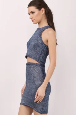 Tobi Show Me The Way High Waist Mini Skirt - Navy