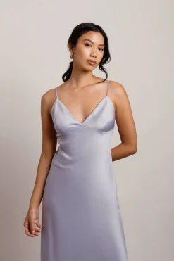 Tobi Show Up Satin Cami Midi Dress - Black