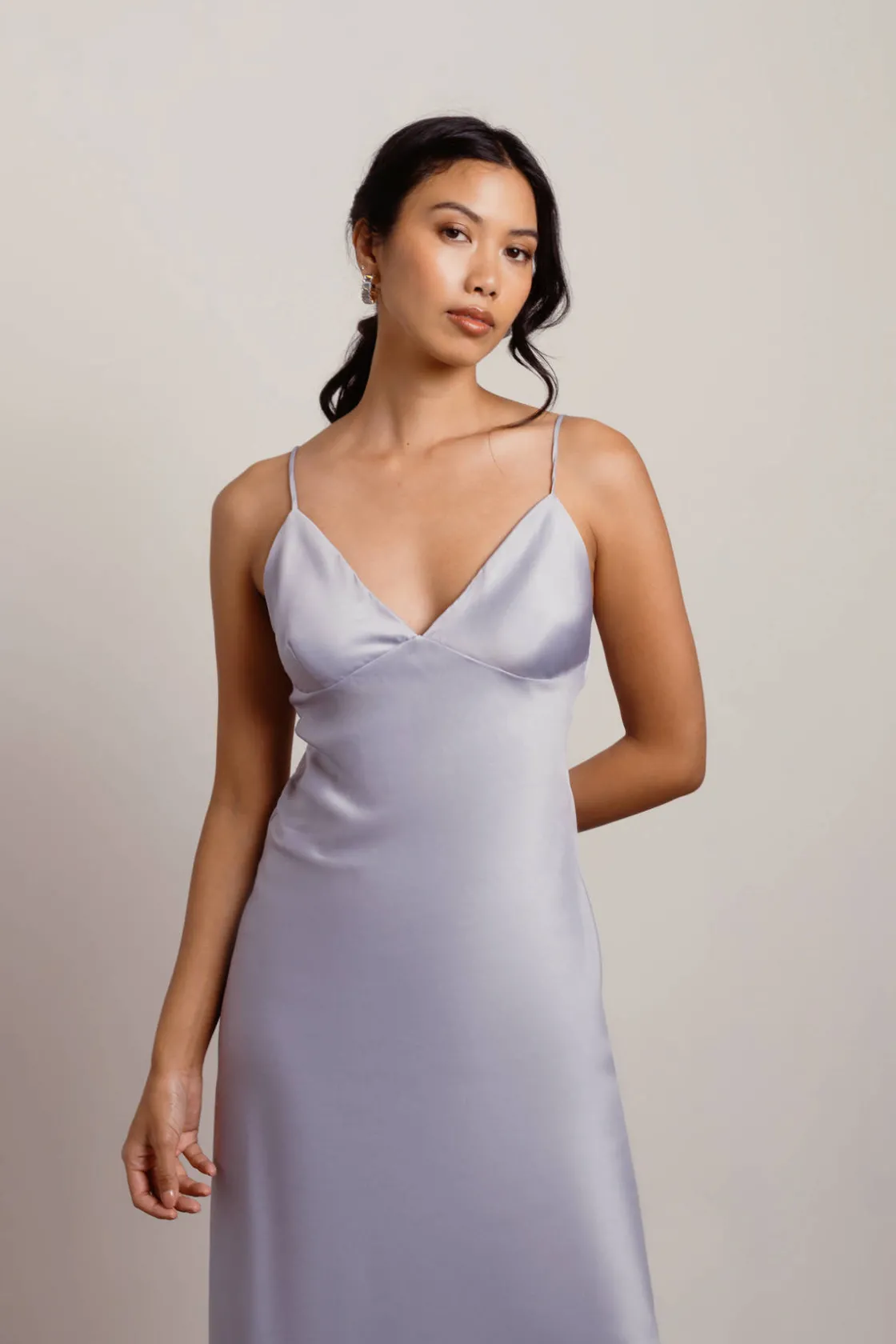 Tobi Show Up Satin Cami Midi Dress - Black